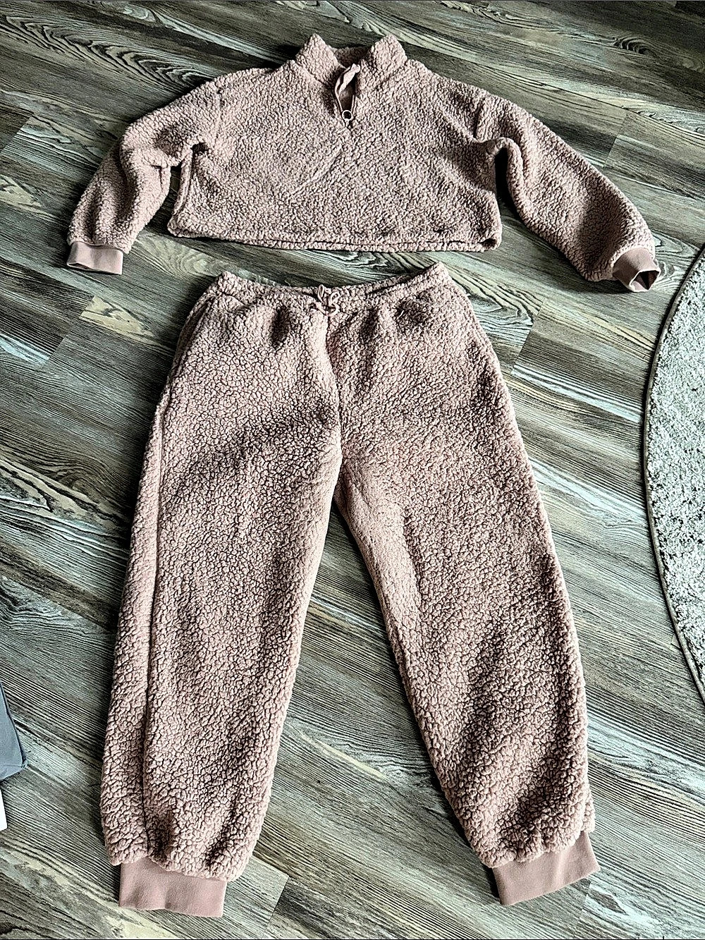 Fashion Nova Sherpa Fleece Two-Piece Set Pink 2X
